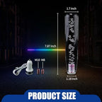1 PC Car Personalized Gear Shift Head, LED Illuminated Crystal Bubble Shift Knob Wave Stick Head, 7.87" Cool Shift Head, Replacement Modification Accessories, for Most Models (Transparent)