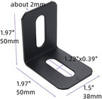 4Pcs Adjustable 90 Degree L Shape Bracket Corner Connector Right Angle Brackets L Slotted Support Shelf Bracket, 1.97"x1.97"x1.5"
