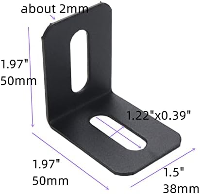 4Pcs Adjustable 90 Degree L Shape Bracket Corner Connector Right Angle Brackets L Slotted Support Shelf Bracket, 1.97"x1.97"x1.5"