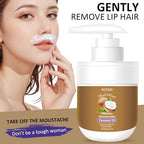 Facial Hair Removal Cream - Coconut Oil Based Gentle Body Hair Remover Cream for Women, Painless and Non-Sticky, Sensitive Skin Safe With Aloe and Peach