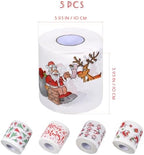 Ciieeo 5 Rolls Merry Christmas Toilet Paper Santa Claus Toilet Paper Funny Christmas Tree Santa Toilet Tissue for Christmas Stocking Stuffers Party Favors