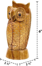 Owl Eyeglass Holder Stand - Handcrafted in Indonesia - Wooden Glasses Holder for Nightstand - Sunglasses Stand Display, Versatile Eyewear Storage for Reading Glasses, Spectacles & More