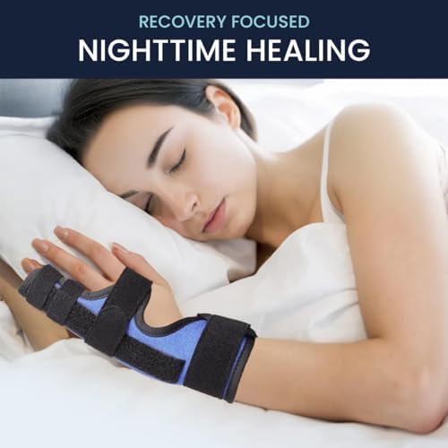 Metacarpal Finger Splint Hand Brace, Pinky Finger Splint for Boxer Fractures, Two Finger Brace for 4th or 5th Finger, Ulnar Gutter Splint Right Hand and Left (S/M)