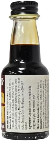 Dark Jamaican Rum Liquor Quik Essence, 20ml