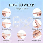 Finger Splint Set, Clear Plastic, for Arthritis, Mallet Finger, Trigger Finger and Hypermobility, Includes Oval Splints and Sleeves, Adult Unisex(Half Clear, White)