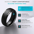 ThunderFit Silicone Rings for Men - 7 Rings / 4 Rings / 1 Ring Step Edge Rubber Wedding Bands 10mm Wide - 2.5mm Thick