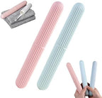 Portable Toothbrush Box, Toothbrush Containers with Lid Protective Holder Cover Storage For Case, For Outdoor Traveling Camping Dust Proof Toothbrus-h Box Accessories Pink/Green
