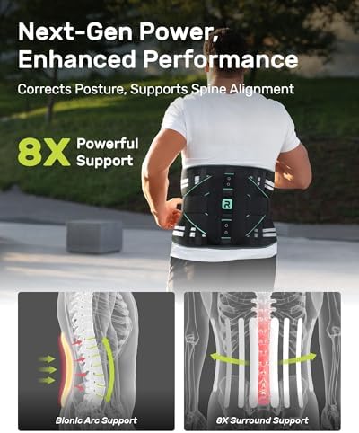 Back Brace for Lower Back for Women Men, Elastic Back Support Belt with 8 Stays for Lifting at Work, Breathable Soft Lumbar Support, Blue M