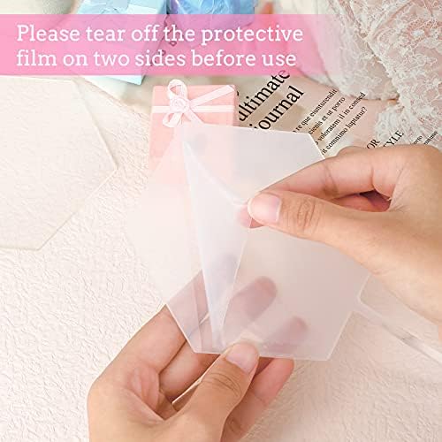 Yalikop 2 Pieces Acrylic Cake Topper Blank Clear DIY Birthday Personalized DIY Cake Topper for Custom Wedding Birthday Festival Party(Hexagon Style)
