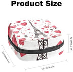 Eiffel Tower Love Heart Sanitary Napkin Storage Bag, Tampons Collect Holder Purse, First Period Kit for Girls Women, Pad Bag for Period for School