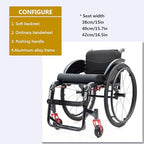 Portable Transport Wheelchair,Small Lightweight Compact Wheelchairs,Aluminum Alloy Wheelchair,All-Terrain Sports Wheelchair,Self-propelled Manual Wheelchairs,with Handbrake,Anti-Tip Wheels(Size:40cm/1