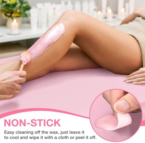 Noverlife 87x51in Massage Bed Cover, Reusable Wax Mat for Esthetician Bed Wax Bed Cover, PVC Reusable Pink Wax Pad Lash Bed Cover Massage Table Cover Protector Washable Tattoo Table Cover for Salon