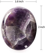 Artistone 2.0"Amethyst Crystal Worry Thumb Stones for Anixety Natural Polished Healing Bulk Purple Palm Pocket Chakra Stones Women Adults Reiki Gifts for Yoga,Meditation