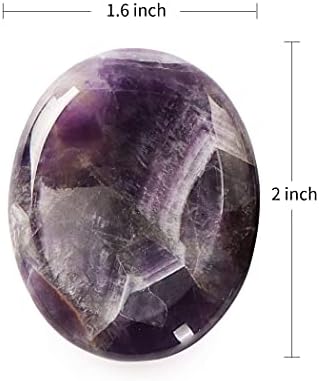 Artistone 2.0"Amethyst Crystal Worry Thumb Stones for Anixety Natural Polished Healing Bulk Purple Palm Pocket Chakra Stones Women Adults Reiki Gifts for Yoga,Meditation