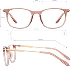 Firmoo Blue Light Glasses for Women Men, Reading Glasses 0.0x-3.0x, Ultra Light Square Frame, Premium TR90 & Metal Blend