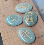 Jet Usui Reiki Healing Set Chakra Balancing Meditation Gemstone Spiritual Energized Positive (Green Aventurine)