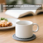 Ortarco 6 Pack Drink Coasters with Holder, Silicone Cup Mat for Hot or Cold Drinks, Non-Slip, Non-Stick