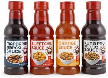 Panda Express Asian Sauce Variety Pack, Sweet Chili, Orange Sauce, Mandarin Teriyaki, Kung Pao Stir Fry Sauce, 4 Bottles