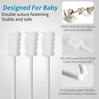 60Pcs Baby Tongue Cleaner, Baby Toothbrush, Disposable Infant Mouth Cleaner, Soft Gauze Toohthbrush Toddler Oral Cleaning Stick Dental Care for 0-36 Month Newborn