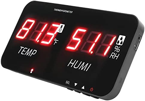 12 Inch Large Display Indoor Digital Hygrometer Thermometer, with Alarm Function, 2 Seconds Refresh High Accuracy Temperature Humidity Meter, for Home, Office, Greenhouse