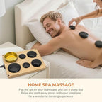 Hot Stones Massage Set with Warmer Kit, 6PCS Electric Hot Rocks Basalt Stones Massager for for Home Spa Warming Therapy Muscle Relaxing