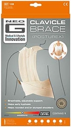 Neo-G Clavicle Brace - Back Support for Early Kyphosis, Rounded Shoulders, Pain Relief, Muscular Aches, Rehab - Fully Adjustable - Class 1 Medical Device - XL - Tan