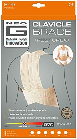 Neo-G Clavicle Brace - Back Support for Early Kyphosis, Rounded Shoulders, Pain Relief, Muscular Aches, Rehab - Fully Adjustable - Class 1 Medical Device - XL - Tan
