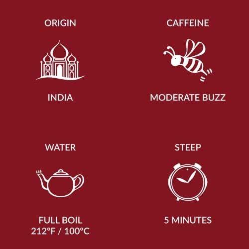 Two Leaves and a Bud Organic Assam - 50 Naked Tea Sachets, Whole Leaf Black Tea in Eco-Friendly Unwrapped Compostable Sachets, Resealable Bag, 50 Count (Pack of 1)