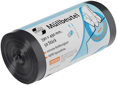 DEISS Universal Plus Bin Liners 15 L Pack of 50