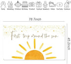 First Trip Around The Sun Backdrop for 1st Birthday Party Decorations Supplies,First Birthday Photography Backdrop Banner Muted Sunrise Wall Hanging Decor