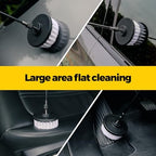 Holikme 5Pack Drill Brush Attachment Set-Car Interior Detailing Kit，Power Scrubber Brush Extended Long Attachment for Bathroom, Car，Shower，Carpet,Boat,Kitchen，Floor and Tile，White