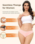 Seamless Thongs for Women Lace G String No Show Panties Invisible Breathable Underwear