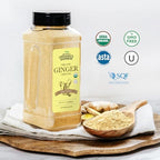 HQOExpress Organic Ground Ginger – Non GMO, Kosher, USDA Certified Organic Ginger Powder – Hot and Spicy Aromatic Seasoning for Baking, Rubs, Marinades and Smoothies, 14 oz. Chef Jar