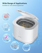 Phniti Retainer Cleaner Machine, 46kHz Professional Portable Ultrasonic Jewelry Cleaner for Dental Use, Mouth Guard, Watch, Ring, Jewelry Cleaners Machine - Household Use, White