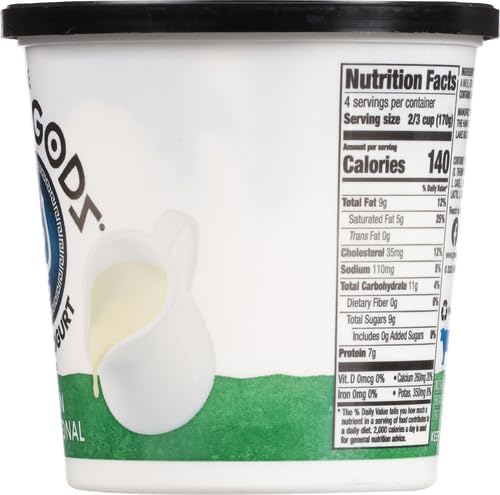 Greek God Greek Yogurt Style, Plain Traditional, Kosher, RBST Free, 24 Ounces (Pack of 6)