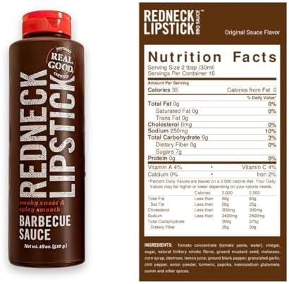 Redneck Lipstick Original BBQ Sauce, Smoky Sweet and Spicy Smooth, ideal for All Recipe, BBQ game with Authentic American Flavor, 3 Pack (18 Ounce)