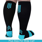 3 Pairs Plus size compression socks wide calf women men knee high 20-30 mmhg circulation for swelling 2xl 3xl 4xl 5xl