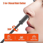5PCS 2-in-1 Nasal Hair Cutter, 2026 Upgrade Double-Sided Nose Hair Trimmer, Manual Nose Trimmer Portable for Women and Men, Gray