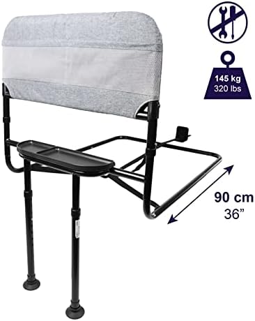 KMINA Side Rails for Beds for Seniors, Adjustable Bed Assist Rail for Seniors, Storage Pocket & Tray, Fixing Straps, Fits Twin/Full/Queen
