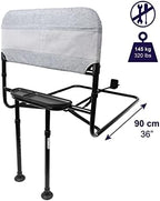 KMINA Side Rails for Beds for Seniors, Adjustable Bed Assist Rail for Seniors, Storage Pocket & Tray, Fixing Straps, Fits Twin/Full/Queen