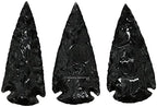 Amazing Gemstone 3 Pieces Black Obsidian Arrowhead, Crystal and Healing Stone Flint Rock Arrow Head - 2 to 3 Arrowheads for DIY Project Craft Point Jewelry Making