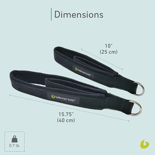 Balanced Body Double Loops, Foot and Hand Straps, Accessories for Pilates Equipment, Workout Equipment for Home Gym or Studio Use, 1 Pair