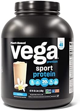 Vega Premium Sport Protein Vanilla Protein Powder, Vegan, Non GMO & Premium Sport Protein Vanilla Protein Powder, Vegan, Non GMO
