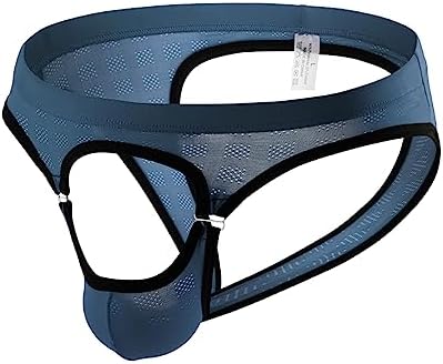 Mens Open Front Jockstrap Low Waist Button Closure Triangle Briefs Underwear Underpanties