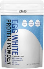 Talcufon Egg White Protein Powder 8 Oz Pasteurized No Additives, High Protein, Gluten-Free Ideal for Baking and Cooking, Unflavored 227G
