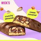 N!CK'S Protein Bars Almond Chocolate – 12-Count Box | Protein-Packed Snack, Low Calories, Low Carbs, Keto Friendly, No Added Sugar (12 bars x 50g)
