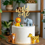 ALISSAR Glitter Double Sided Gold Wide One Cake Topper for 1st Birthday, Cake Topper for 1st Birthday Boy and Girl（Double Sided Gold)