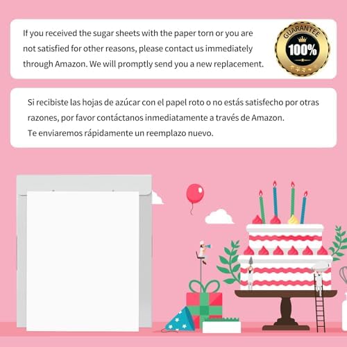 Edible Paper 25pcs, A4 Size 11.7" x 8.3" Icing Sheets for Cakes Printable, Frosting Sheets, Edible Image Paper for Cake Toppers, Edible Rice Sugar Sheets for Printer
