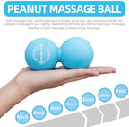 Peanut Massage Ball, Double Lacrosse Ball for Myofascial Release, Trigger Point Therapy, Muscle Relief, Acupoint Massage, Alleviating Neck, Shoulder, Back, Legs, or Muscle Tension - Blue