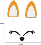 Fox Cake Topper Fox Ears Set Cake Decorations for Birthday Party (Orange)